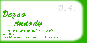 dezso andody business card